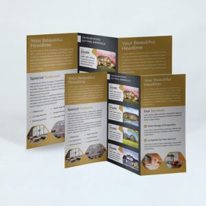 بروشور 3 لت تراکت تحریر 80 گرم تا شده